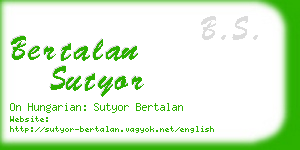 bertalan sutyor business card